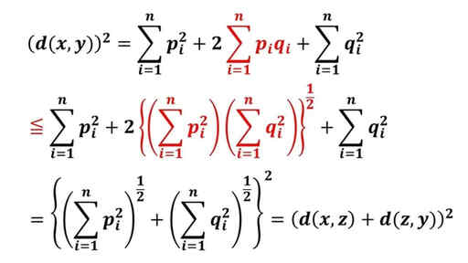 距離関数-三角不等式の証明