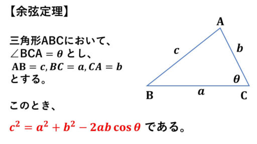 余弦定理-三平方の定理の拡張